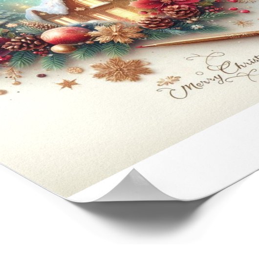 Vrolijk kerstPoster Poster (Hoek)