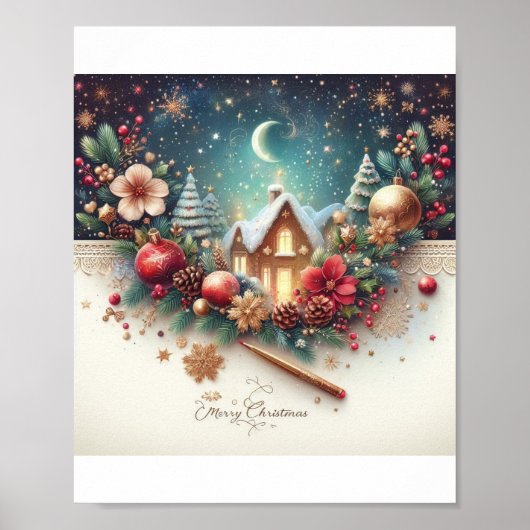 Vrolijk kerstPoster Poster (Voorkant)