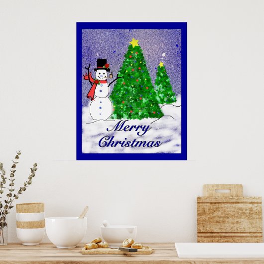 Vrolijk kerstPoster Poster (Keuken)