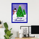 Vrolijk kerstPoster Poster (Thuiskantoor)