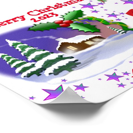 Vrolijk kerstPoster Poster (Hoek)