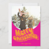 Vrolijk Kerstprink Sinaasappel Leuk Retro Foto Feestdagenkaart (Voorkant)