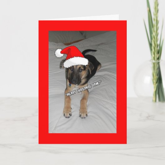 Vrolijk kerstpuppy feestdagen kaart (Voorkant)