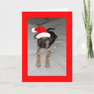 Vrolijk kerstpuppy feestdagen kaart