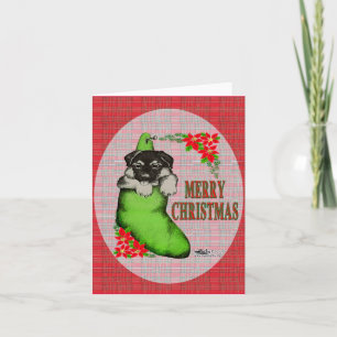 Vrolijk kerstpuppy feestdagen kaart