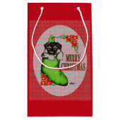 Vrolijk kerstpuppy klein cadeauzakje (Achterkant)
