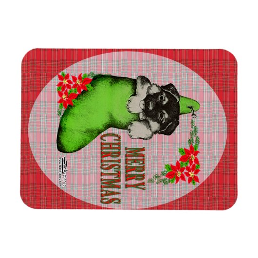 Vrolijk kerstpuppy magneet (Horizontaal)