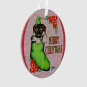 Vrolijk kerstpuppy ornament (voorkant)