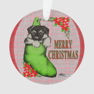 Vrolijk kerstpuppy ornament