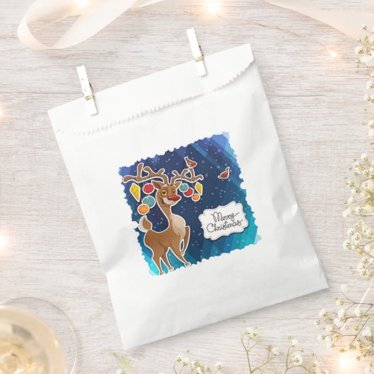 Vrolijk kerstrancer rennieren bedankzakje (Geknipt)