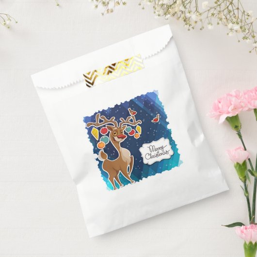 Vrolijk kerstrancer rennieren bedankzakje (Gezegeld)