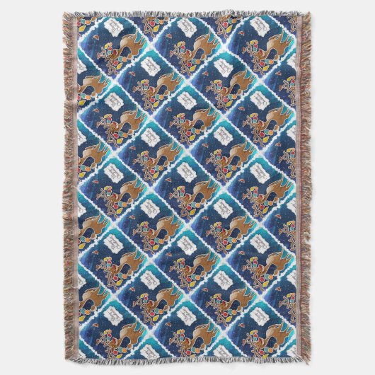 Vrolijk kerstrancer rennieren deken (Voorkant Verticaal)