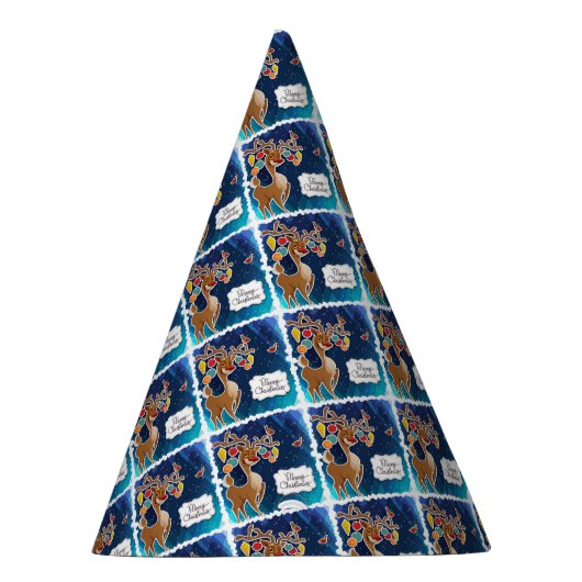 Vrolijk kerstrancer rennieren feesthoedjes (Rechts)