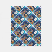 Vrolijk kerstrancer rennieren fleece deken (Voorkant)