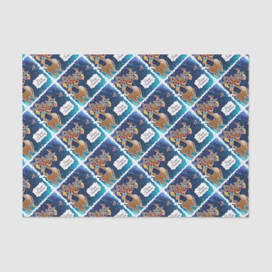 Vrolijk kerstrancer rennieren tissuepapier (Voorkant)