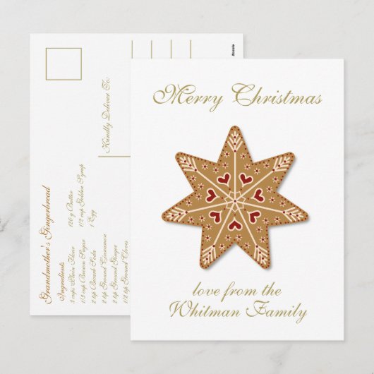 Vrolijk kerstrecept foto feestdagenkaart (Voorkant / Achterkant)