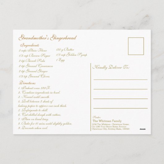 Vrolijk kerstrecept foto feestdagenkaart (Achterkant)