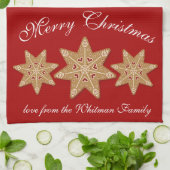 Vrolijk kerstrecept rood theedoek (Gevouwen)