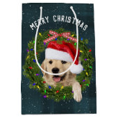 Vrolijk kerstrecorder op een gipsplaat medium cadeauzakje (Voorkant)