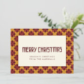 Vrolijk kerstrecro in het midden van de eeuw feestdagenkaart (Staand voorkant)