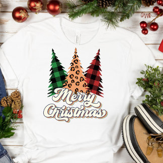 Vrolijk kerstrecro kerstbomen T-Shirt