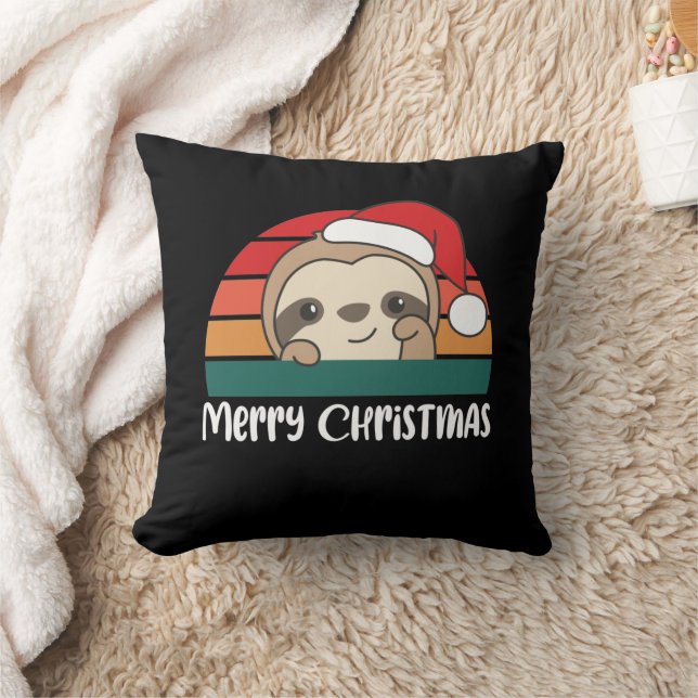 Vrolijk kerstrecro met prettig kerstSierkussen Kussen (Deken)