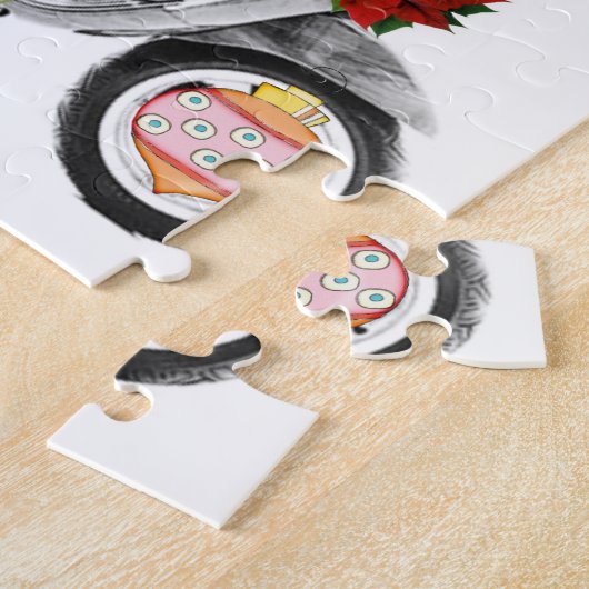 Vrolijk kerstrecro met Puzzle-kerstrecro Legpuzzel (Zijkant)