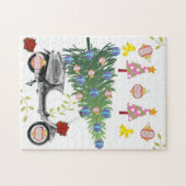 Vrolijk kerstrecro met Puzzle-kerstrecro Legpuzzel (Horizontaal)