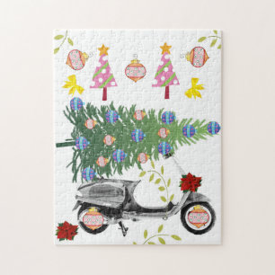 Vrolijk kerstrecro met Puzzle-kerstrecro Legpuzzel