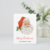 Vrolijk kerstrecro Santa Claus Feestdagenkaart (Staand voorkant)