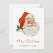 Vrolijk kerstrecro Santa Claus Feestdagenkaart (Voorkant / Achterkant)