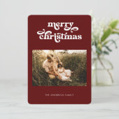 Vrolijk kerstrecro  Typografische Stippen Kaart (Staand voorkant)