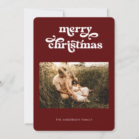 Vrolijk kerstrecro  Typografische Stippen Kaart (Voorkant)