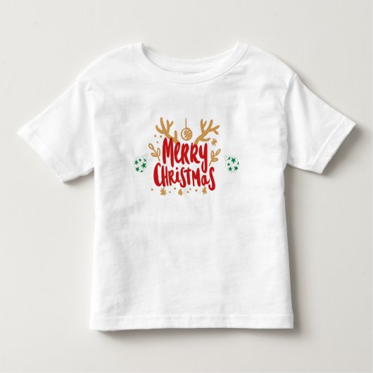 Vrolijk Kerstrendier Antlers Kinder T-shirt (Voorkant)
