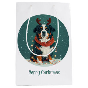 Vrolijk kerstrendier Berner Sennenhond Medium Cadeauzakje