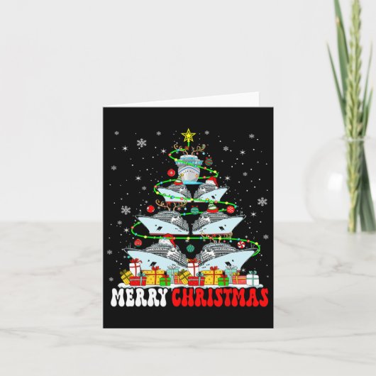 Vrolijk Kerstrendier Elf Santa Cruise Ships Xm Kaart (Voorkant)