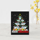 Vrolijk Kerstrendier Elf Santa Cruise Ships Xm Kaart (Gele Bloem)