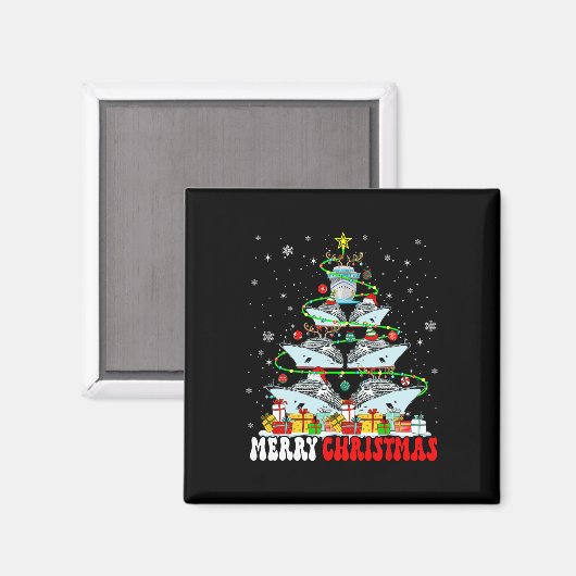 Vrolijk Kerstrendier Elf Santa Cruise Ships Xm Magneet (Voorkant / Achterkant)