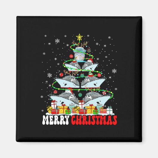 Vrolijk Kerstrendier Elf Santa Cruise Ships Xm Magneet (Voorkant)