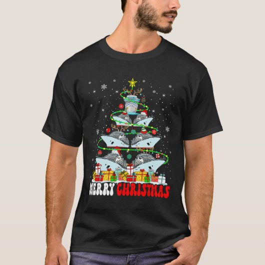 Vrolijk Kerstrendier Elf Santa Cruise Ships Xm T-shirt (Voorkant)
