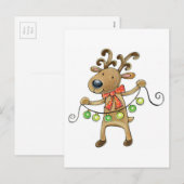 Vrolijk kerstrendier feestdagenkaart (Voorkant / Achterkant)