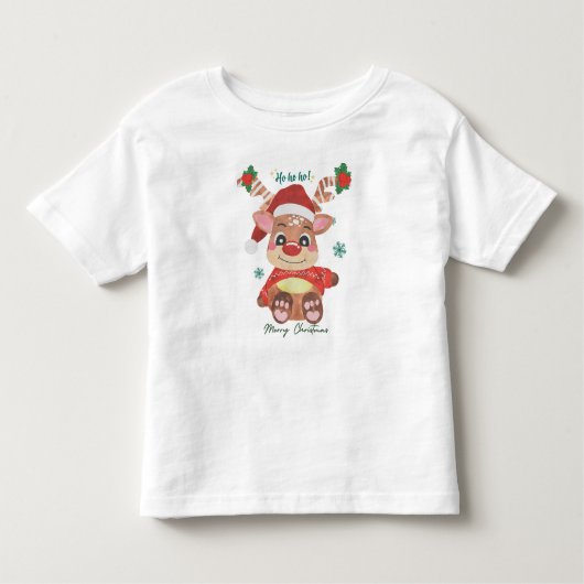 Vrolijk Kerstrendier - Feestelijk & Fun Kinder Shirts (Voorkant)