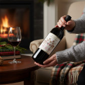 Vrolijk Kerstrendier gepersonaliseerde naam Wijn Etiket