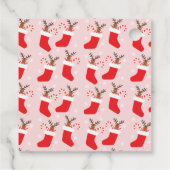 Vrolijk kerstrendier in een stopplaats bedankjes labels (Achterkant)