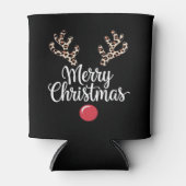 Vrolijk kerstrendier kerstcadeau blikjeskoeler (Voorkant)