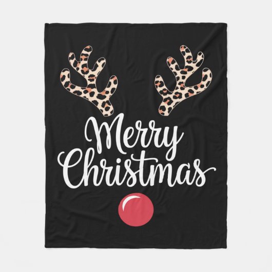 Vrolijk kerstrendier kerstcadeau fleece deken (Voorkant)