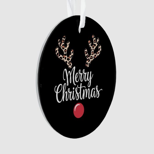 Vrolijk kerstrendier kerstcadeau ornament (voorkant)