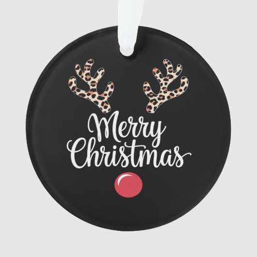 Vrolijk kerstrendier kerstcadeau ornament (voorkant)