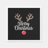 Vrolijk kerstrendier kerstcadeau servet (Voorkant)