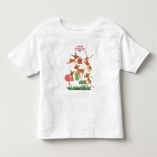 Vrolijk kerstrendier kinder shirts (Voorkant)